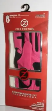 Zero Friction Compression Fit Golf Glove Junior Left Hand Pink & Black One Size
