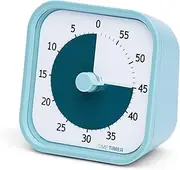 Time Timer Home MOD - 60 Minute Visual Timer (Lake Day Blue) - Kids Study Tool for Homeschool, Desk, Office and Meetings With Silent Operation