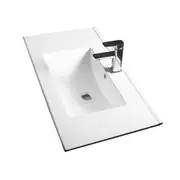 Bathroom Vanity White Ceramic Thin Edge Basin - 60E
