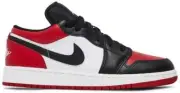 Nike Air Jordan 1 Low GS Bred Toe Red Sneaker 553560-612 Boys Sz 6 Y / 7.5 (2)