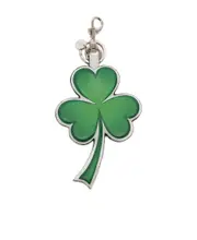 Clover leather keyring One size Green