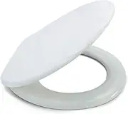 Toilet Seat White Thicken Heavy Duty Quick Release Oval Toilet Lid with Stainless Steel Hinge Elongated Toilet Seat Replacement for Standard Oval (Oval Soft Close Quick Release 01)