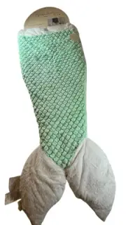 Cynthia Rowley Sequins Mermaid Tail Green Plush Snuggle Sleep Bag Faux Fur New