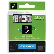 Dymo D1 Label Cassette 12mm x 7M - Black on Clear