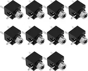 Create idea 10pcs 3 Pin 3.5mm Mono Female Jack Connector Female Socket Headphone Jack Socket Audio Socket Mono Mount Switching Audio DC Jack Socket