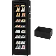 Shoes Rack,10 Tier Tall Shoe Rack - Narrow Shoe Rack with Storage Box,Fabric ...