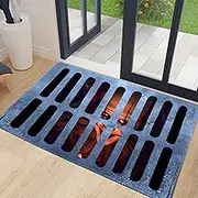 ZZRSYJ Halloween 3D Horror Clown Doormat - Funny Scary Sewer Bath Mat - Welcome Door Mat for Halloween Decoration (Red)