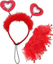 Nybhyjka Dog Heart Headband | Adorable Red Heart Headband Valentine's Day with Ribbons Dog Collar | Holiday Costumes for Small Medium Large Dogs