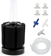 AQUANEAT Aquarium Air Powered Sponge Filter, Fish Tank Bio Bubble Filter with Airline Tubing, Valves, Suction Cup(up to 10Gal)