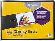 Marbig(R) 2018702 Display Book Non-Refillable Clearview A3 LandscaPE 20 Pockets Black