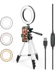 Selfie Ring Light w/ Tripod Stand for Live Stream - GLCON LED W/ Phone Holder