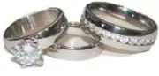 His Her Wedding Ring Set Stainless Steel Wedding Rings Couples Rings