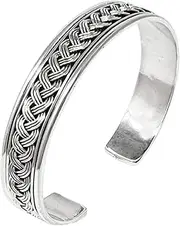 [Treasure Bay] TreasureBay 925 Sterling Silver Bangle, Open Cuff Silver Bracelet