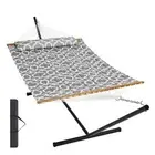 Portable Double Hammock with Stand 480lb Capacity Carry Bag and Pillow