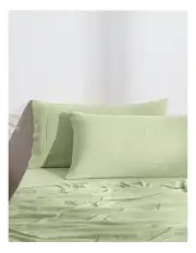 [Dreamaker] Superfine Washed King Pillowcase x 2 Pack in Green