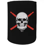 Alcohol Stubby Holder - Skull Drumsticks Drums - Funny Novelty Birthday Gift Joke Beer Can Bottle
