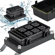 ONLINE LED STORE Waterproof Relay/Fuse Block for Automotive and Marine [6-Slot Bosch Style Relay Holder] [6-Slot Blade Fuse Holder] [Silicone Seals] Fuse Box for Jeep Boat Car Or Truck