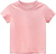 [EISHOW] Boys Girls Short Sleeve Plain Shirts Toddler Cotton T-Shirts Tank Tops Crewneck Casual Summer Tee Tops Size 1-6 Years