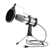 Omnidirectional Condenser Microphone for Computer - USB Podcast Microphone for