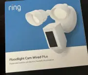 Ring - Floodlight Cam Plus Outdoor Wired 1080p Surveillance Camera - SEALED