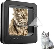Pet Door for Cats and Dogs - Electronic Cat Flap with 2 Sensor Collars & Remote Control - Secure Microchip Cat Door - Adjustable Locking Mode, Weatherproof - Fits 7 7/8" x 7 1/2" Opening