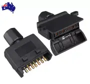 7 Pin Flat Trailer Plug Male Female Socket Set Caravan Boat Adaptor Connector OZ