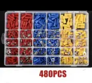 480pcs Wire Terminals Crimp Connectors Electrical Terminals Kit Automotive Wire