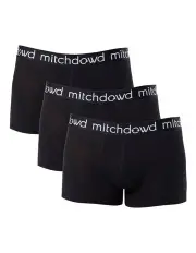 [Mitch Dowd] Bamboo Mid Length Trunk 3 Pack in Black