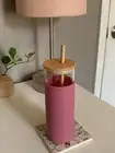 Glass Tumblr With Bamboo Lid And Straw