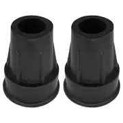 2x Ferrule Walking Stick Crutch 18mm Black Rubber Foot pad Protector Frame Grip