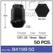 NICE PRODUCTS Black Nuts pk50 B419B-50 B419B-50