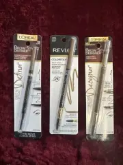 L'Oreal Brow Stylist Definer & Designer Brushes &Revlon Color Stay Pencil Set!