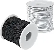 Elastic String for Bracelets Making - Cuttte 2 Rolls 1.2MM Bracelet String Elastic Total 109 Yards, Sturdy Stretchy Cord for Jewelry Making, Necklaces (Black and White)