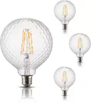 Edison Filament Bulb Pineapple Faceted, Vintage Light Bulbs Clear Crystal, G125