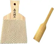 Chojiro (Large) Japanese Shark Skin Grater with Bamboo Scraper for Fresh Wasabi & Ginger from Japan