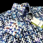 Robert Graham Geometric Paisley Colorful Vibrant Camo Paint Splash Shirt Large