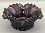 Vintage Mosser Ruffle Edge Bowl Flint Glass Amethyst Purple Addison Pattern