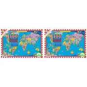 2x 100pc eeBoo Jigsaw Puzzle World Map 45x68cm Kids/Children Learning Game 5+