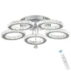 Deckrico Crystal Chandelier Modern LED 5-Rings Light Fixtures Flush Mount Sta...