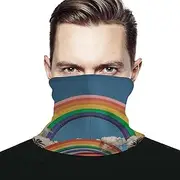[NQHJT] Neck Gaiter Beautiful World Rainbow Tribe Face Cover Scarf Breathable Sun & Wind-proof for Skiing Fishing Hiking Cycling, Style