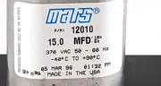 MARS 685744-12010 MOTOR RUN CAPACITOR 15 MFD 370 VAC
