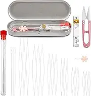 Beading Needles Set 26 Pcs w Beads Needles Storage Iron Box 6 Sizes Seed Beads Needles Big Eye Beading Needles Threader Yarn Scissorsfor Bracelets and Jewelry Making