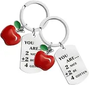 [FOMIYES] 2Pcs Decorative Keychains Stainless Steel Key Rings for Back to School Unique Metal Keychains for Students and Special Occasions Meaningful Design with Excellent Texture