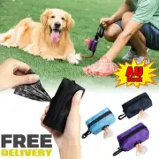 Pet Dispenser Waste Dog Poo Puppy Pick-Up Bags Poop Bag Holder Hook Pouch LR