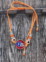 Orange Hamsa Hand & Evil Eye Protection Adjustable Bracelet