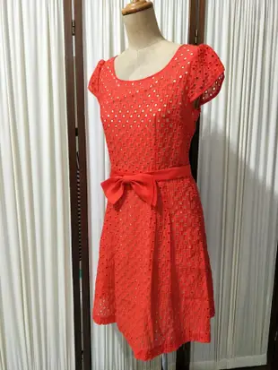 專櫃設計品牌許明美MADAMMAY漂亮鮮橘紅洋裝 M'S GRACY 風格