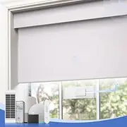Motorized Blinds with Remote,100% Blackout Smart Roller Blinds,Rechargeable Roller Shades【Solar Panel Included】 Wireless Electric Cordless Blinds with Cover Compatible with Alexa White 31 * 72