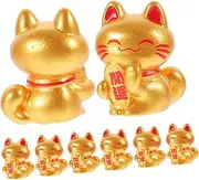 RORPOIR Good Luck Statue 10pcs Miniature Statue Maneki Figure Cat Ornament Cat Model Good Luck Figurines Car Interior Decoration Cat Japanese Models Resin Cute Car Load