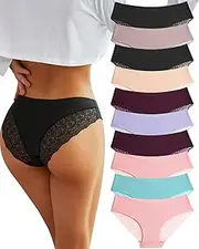 [BeReady] Seamless Underpants Women's Sexy Briefs Women's Lace Underwear Women No Show Hipster Brazilian Briefs Women's Multipack Pack of 10