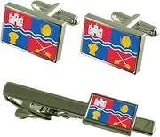 [Select Gifts] Newbury City England Flag Cufflinks Tie Clip Box Gift Set